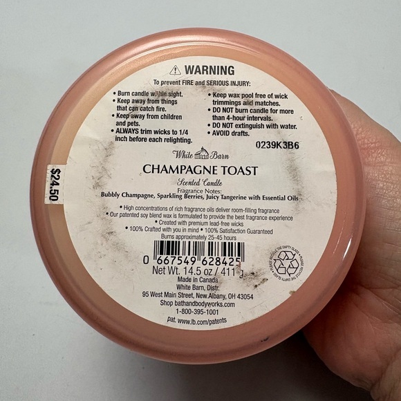 White Barn Wick Champagne Toast Candle Brand New - Picture 4 of 4